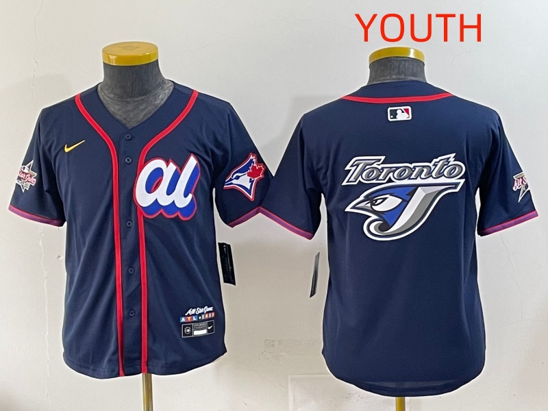 Youth 2025 Seattle Mariners Blank Drak Blue All star Blank Blue Nike MLB Jersey style 10->youth mlb jersey->Youth Jersey